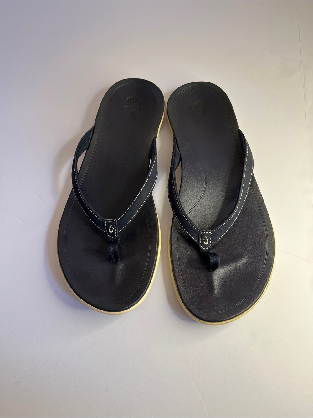OluKai Black Flip Flop Sandals